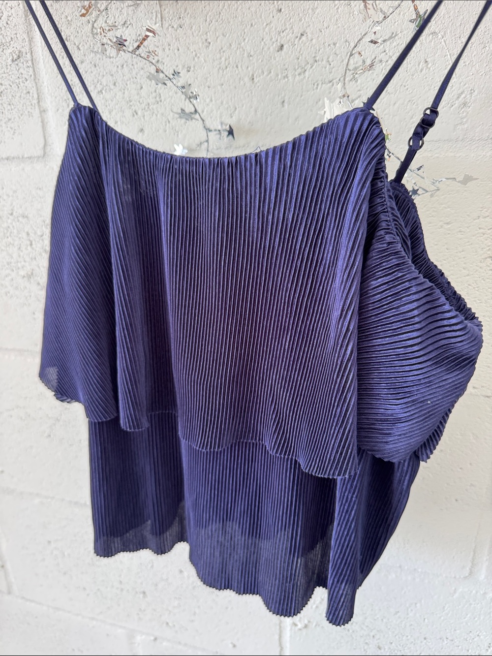 Elodie Navy Pleated Camisole